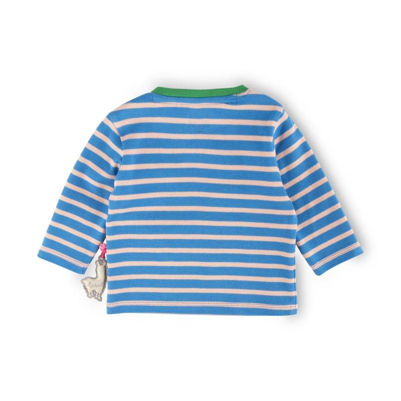 Sigikid Baby Langarmshirt Crazy Lama, blau gestreift Limitierter Zeitrabatt