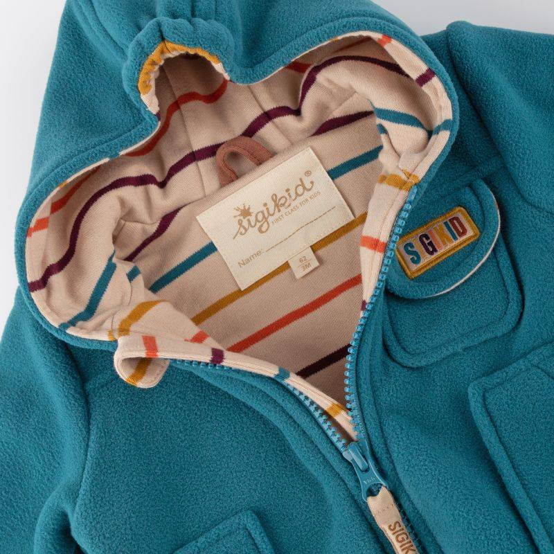 Sigikid Baby Fleecejacke mit Kapuze, grün Versandkostenfrei