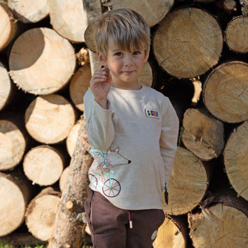 Sigikid Kinder Langarmshirt Fuchs, beige meliert Großer Ausverkauf
