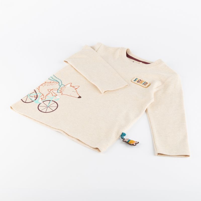 Sigikid Kinder Langarmshirt Fuchs, beige meliert Großer Ausverkauf