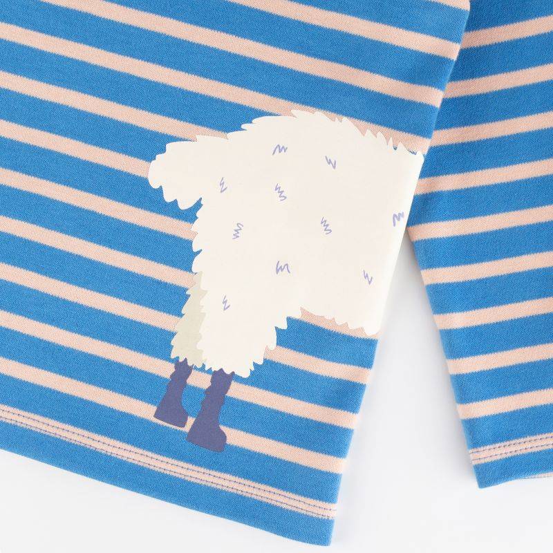 Sigikid Kinder Langarmshirt Crazy Lama, blau gestreift Saisonschlussverkauf