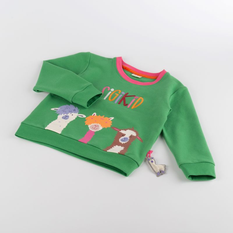 Sigikid Kinder Sweatshirt Crazy Lama, grün Muttertagsangebot