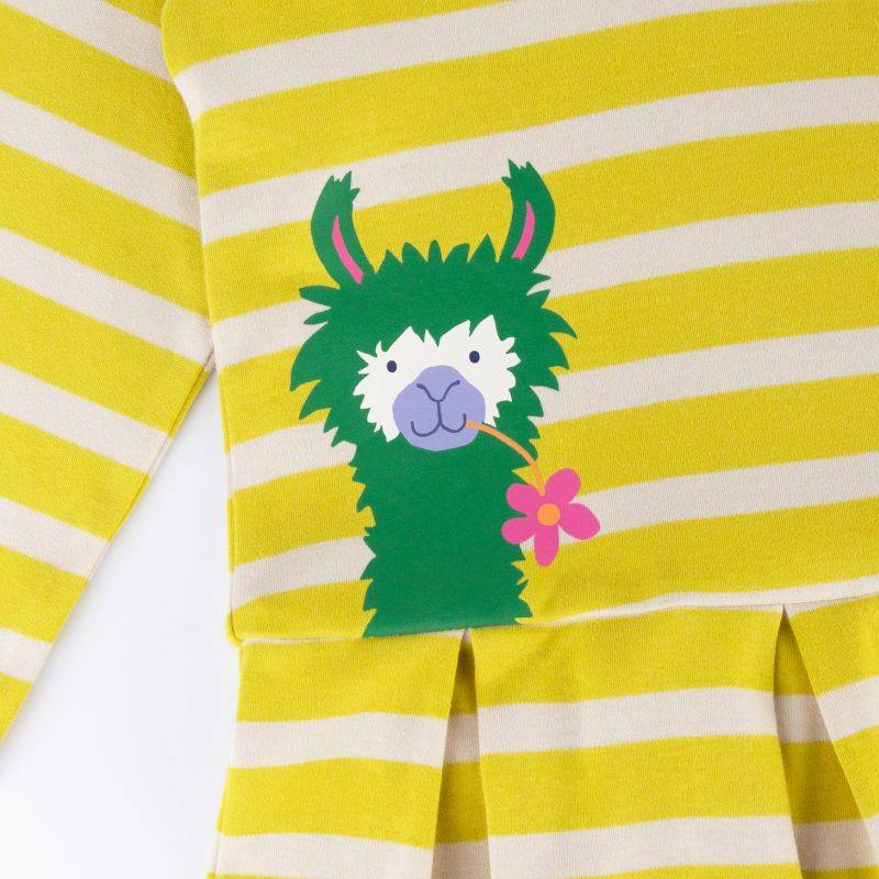 Sigikid Kinder Kapuzenkleid Crazy Lama, gelb gestreift Jubiläumsangebot