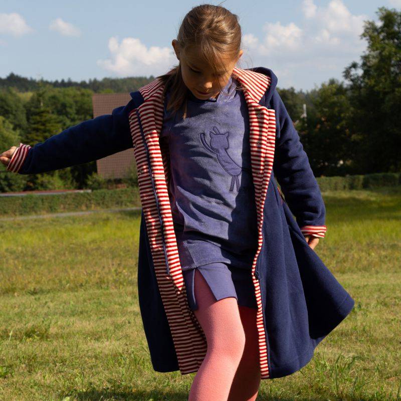 Sigikid Kinder Nickikleid mit Katzen Motiv, blau Im Verkauf