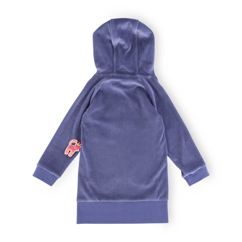 Sigikid Kinder Nickikleid mit Katzen Motiv, blau Im Verkauf