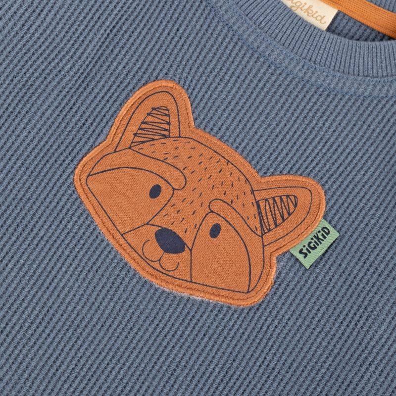 Sigikid Baby Langarmshirt mit Waschbären Motiv, blau 50% Rabatt für begrenzte Zeit