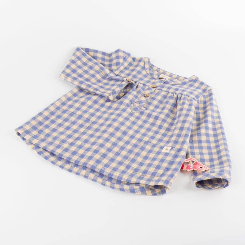 Sigikid Kinder Karo Flanellbluse, blau-weiß 2025