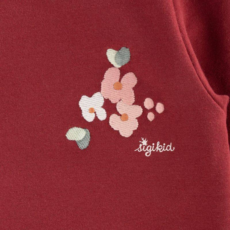 Sigikid Kinder Sweatkleid mit Stickmotiv Blumen, dunkelrot Online