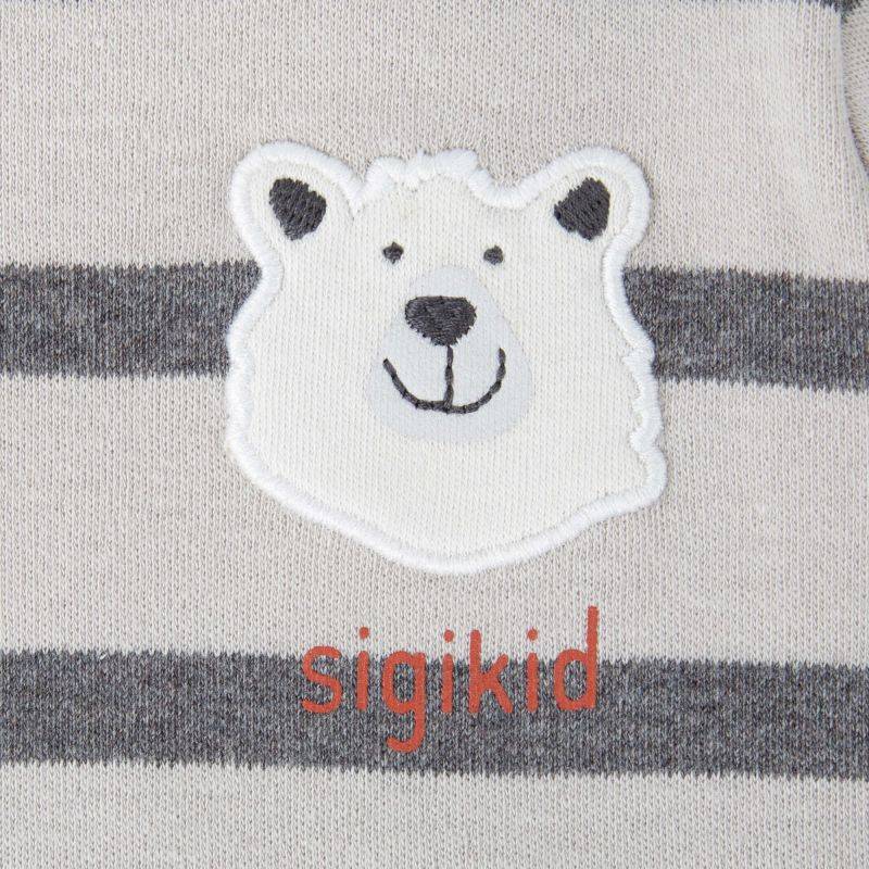 Sigikid Baby Langarmshirt Eisbär, grau geringelt im Angebot