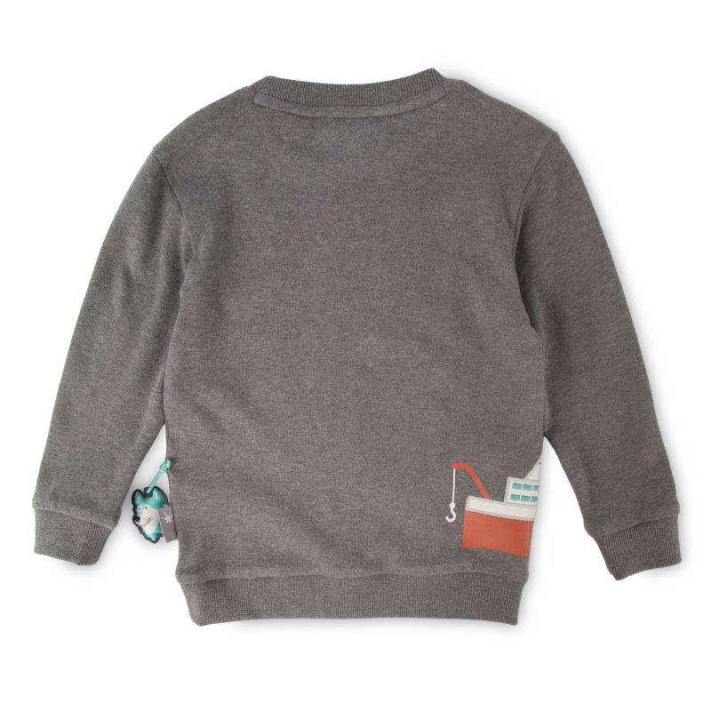Sigikid Graumeliertes Kinder Langarmshirt Polarschiff Fabrikverkauf