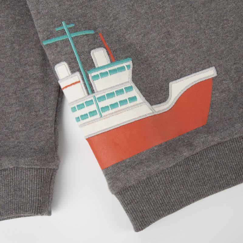 Sigikid Graumeliertes Kinder Langarmshirt Polarschiff Fabrikverkauf