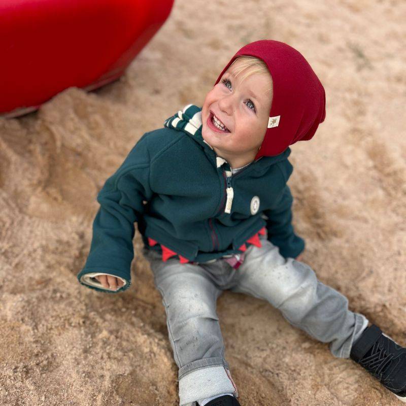 Sigikid Dunkelrote Baby Mütze mit Aufschlag Fabrik Onlineshop
