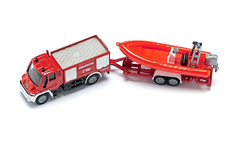 Siku Unimog Feuerwehr mit Boot 10163600005 Muttertagsangebot