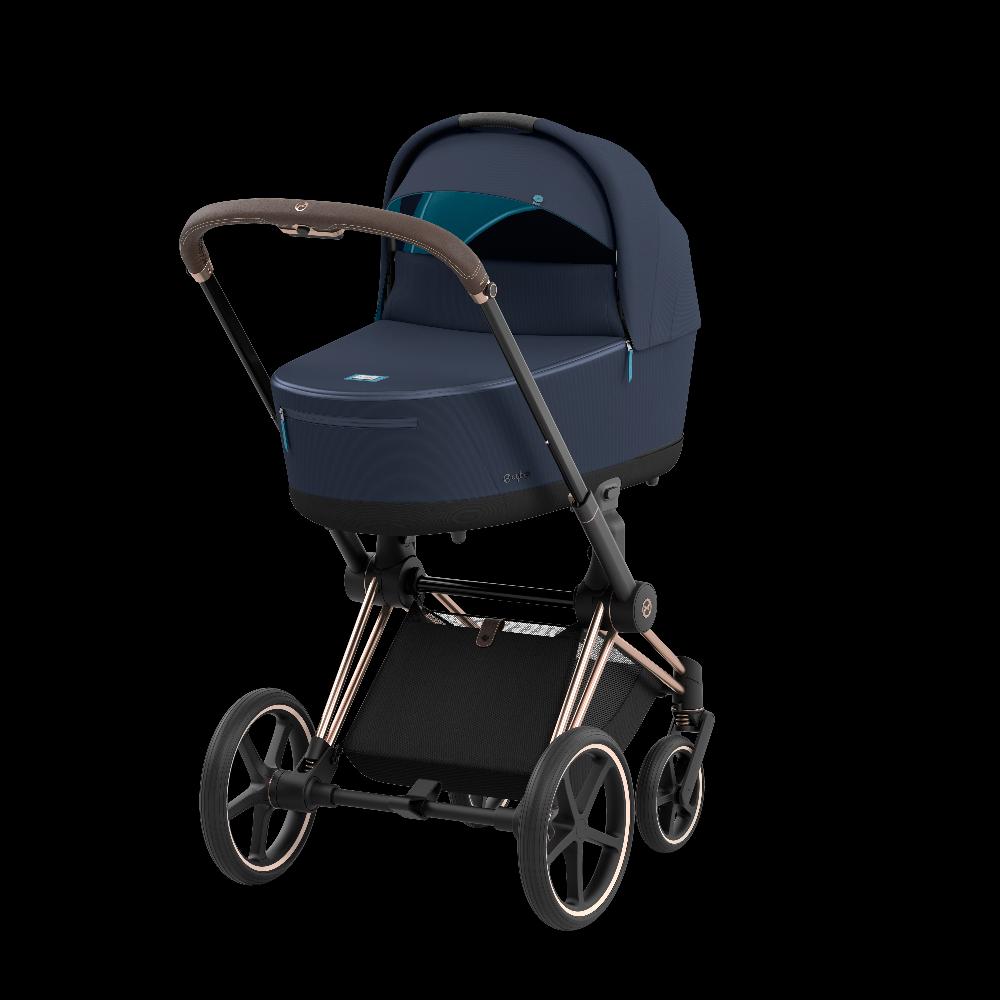 babymarkt Kombikinderwagen Priam Rosegold Dark Navy Conscious Collection Tiefpreis