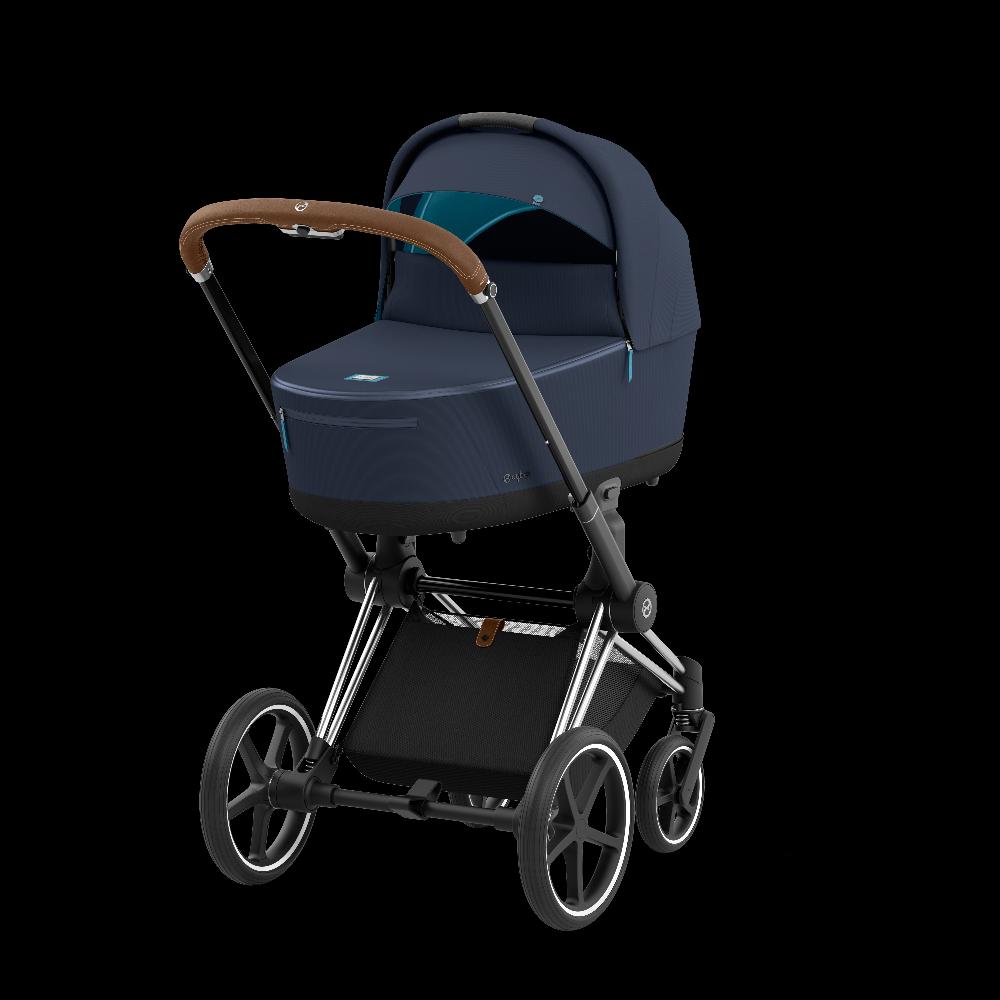 babymarkt Kombikinderwagen Priam Chrome Brown Dark Navy Conscious Collection Kostenloser Versand international