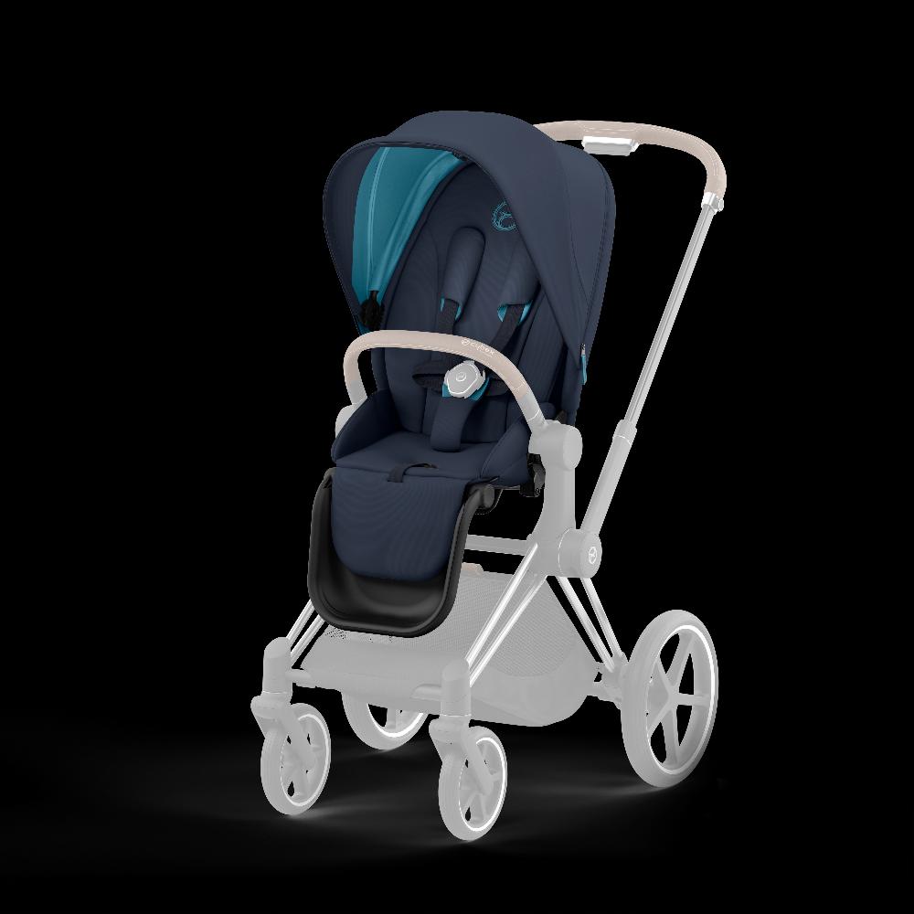 babymarkt Kombikinderwagen Priam Chrome Brown Dark Navy Conscious Collection Kostenloser Versand international