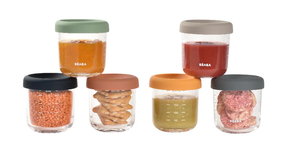 babymarkt Portionsbehälter 6er Set aus Glas sunrise Räumungsverkauf