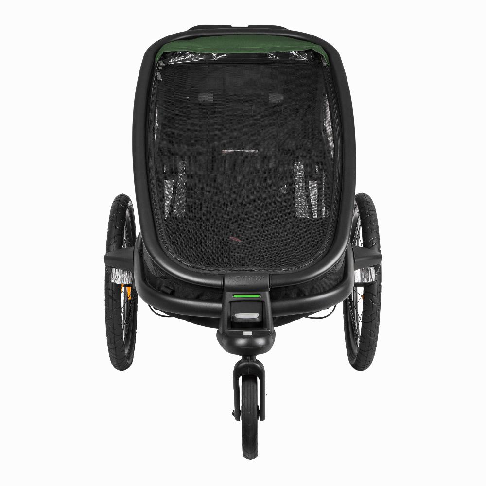 babymarkt Kinderfahrradanhänger Outback ONE mit Rückenlehnenverstellung Green/Black Valentinstagsangebot