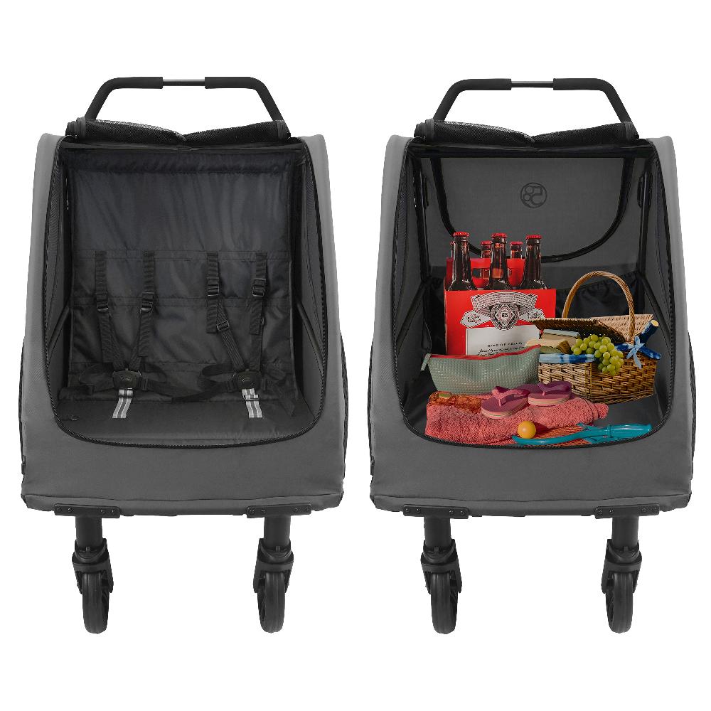 babymarkt Crew Zwillingskinderwagen Trekker II Dark Grey Tiefpreis