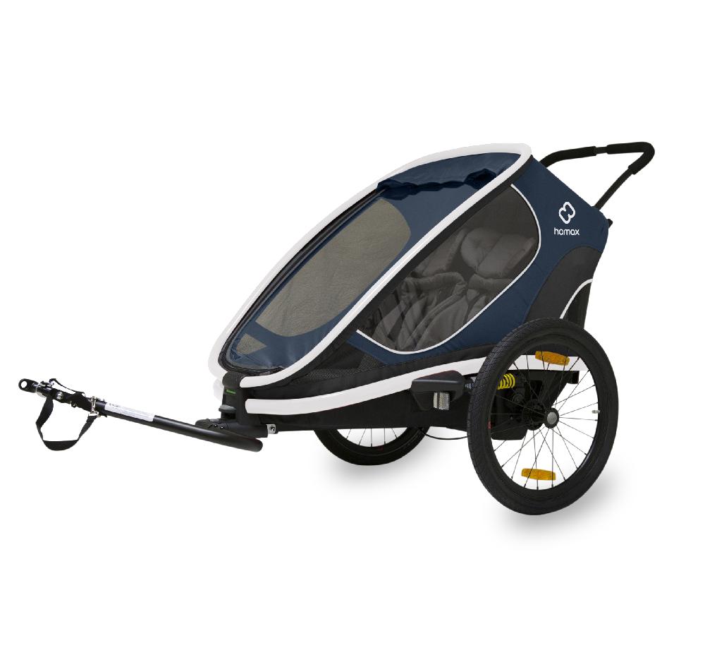 babymarkt Kinderfahrradanhänger Outback mit Rückenlehnenverstellung Navy Blau 2022 Nur für heute
