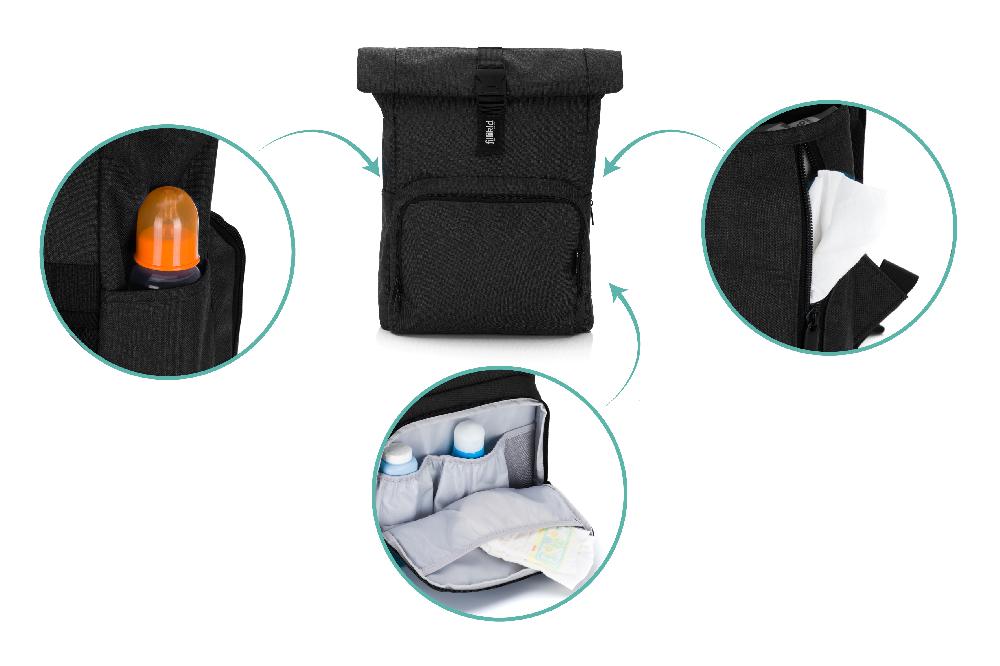 babymarkt Wickelrucksack Tokio schwarz Im Verkauf
