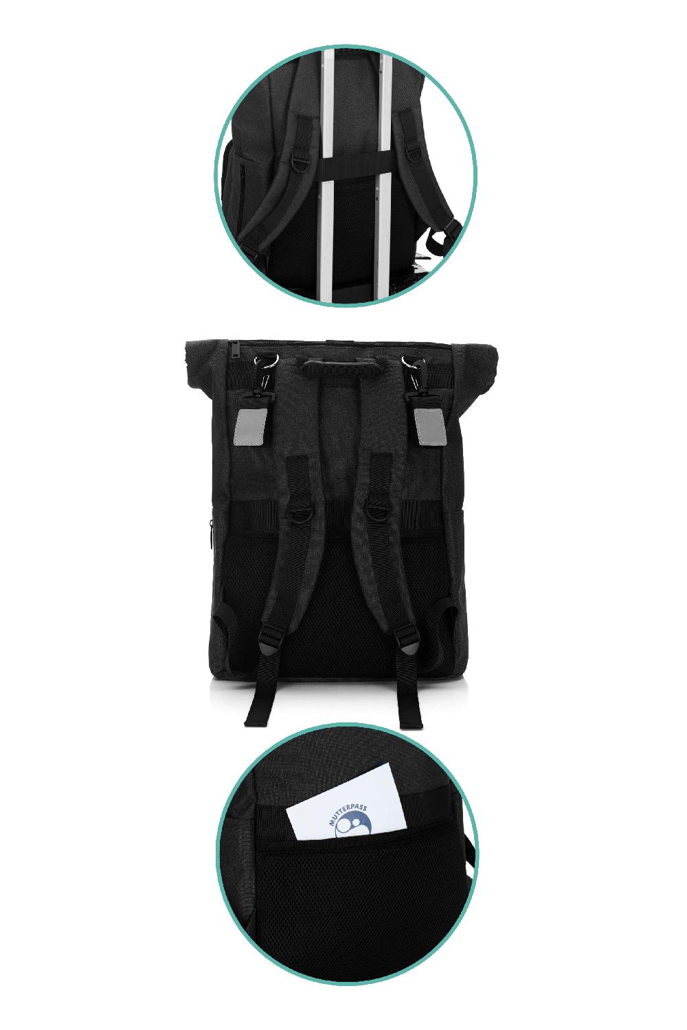 babymarkt Wickelrucksack Tokio schwarz Im Verkauf
