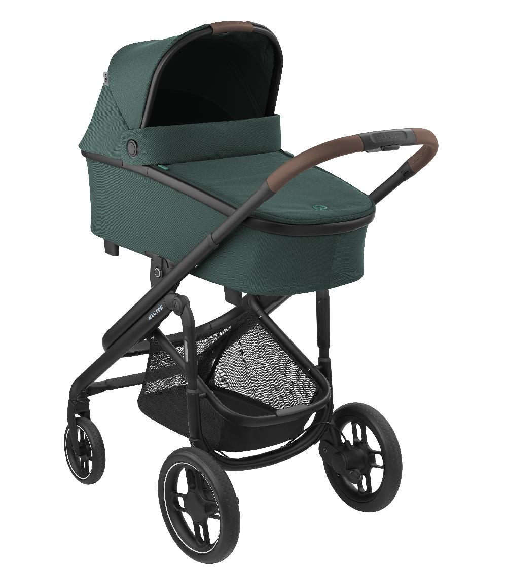 babymarkt Kombikinderwagen Plaza Plus Essential Green inkl. Babyschale Pebble S Tonal Black und Adapter Baby Black Kostenloser Versand