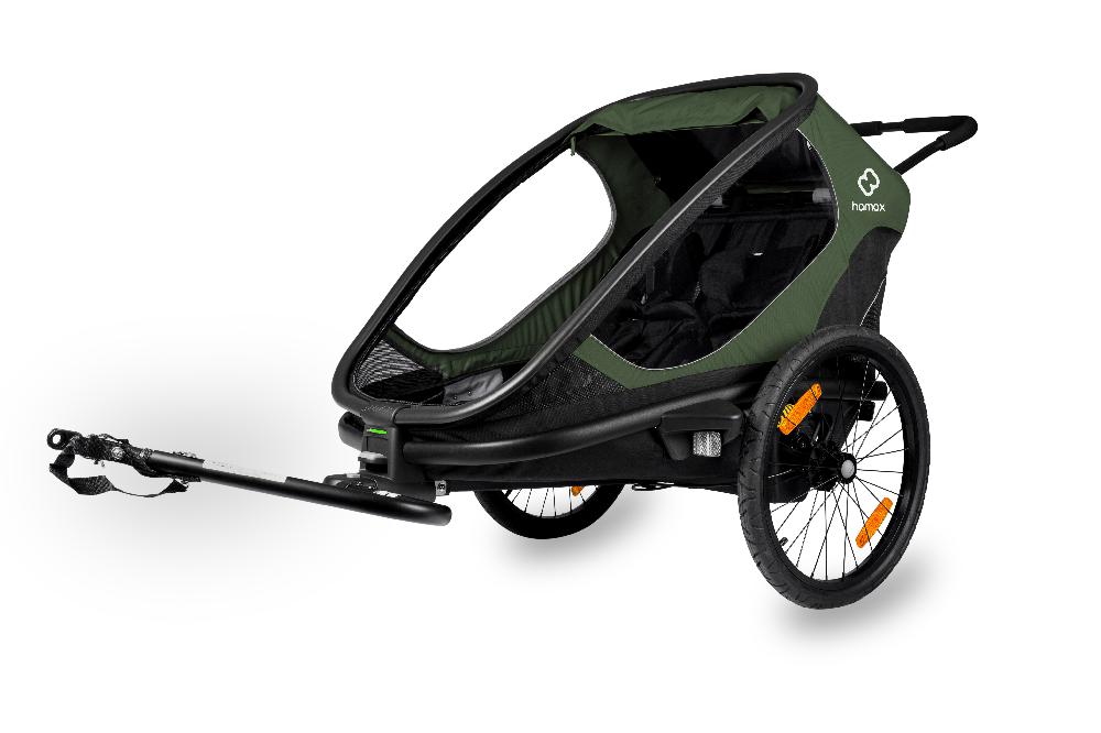 babymarkt Kinderfahrradanhänger Outback mit Rückenlehnenverstellung Green Black Fabrik Onlineshop