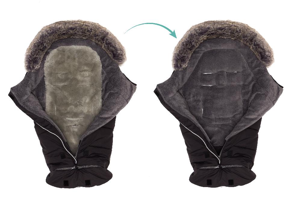 babymarkt Winterfußsack Mavensi mit Lammfelleinlage schwarz Sonderangebot