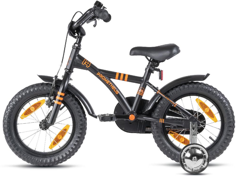 babymarkt Kinderfahrrad 14" mit Stützräder schwarz matt-orange Online Outlet