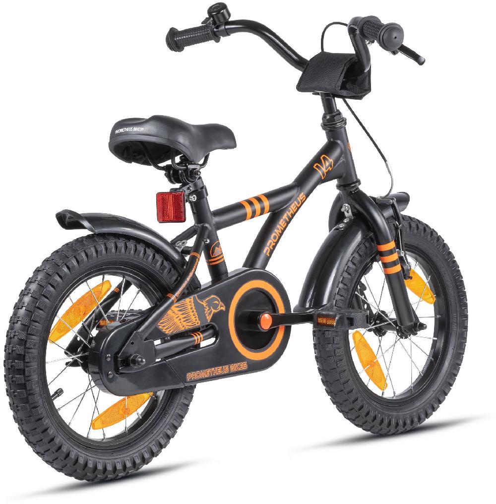 babymarkt Kinderfahrrad 14" mit Stützräder schwarz matt-orange Online Outlet