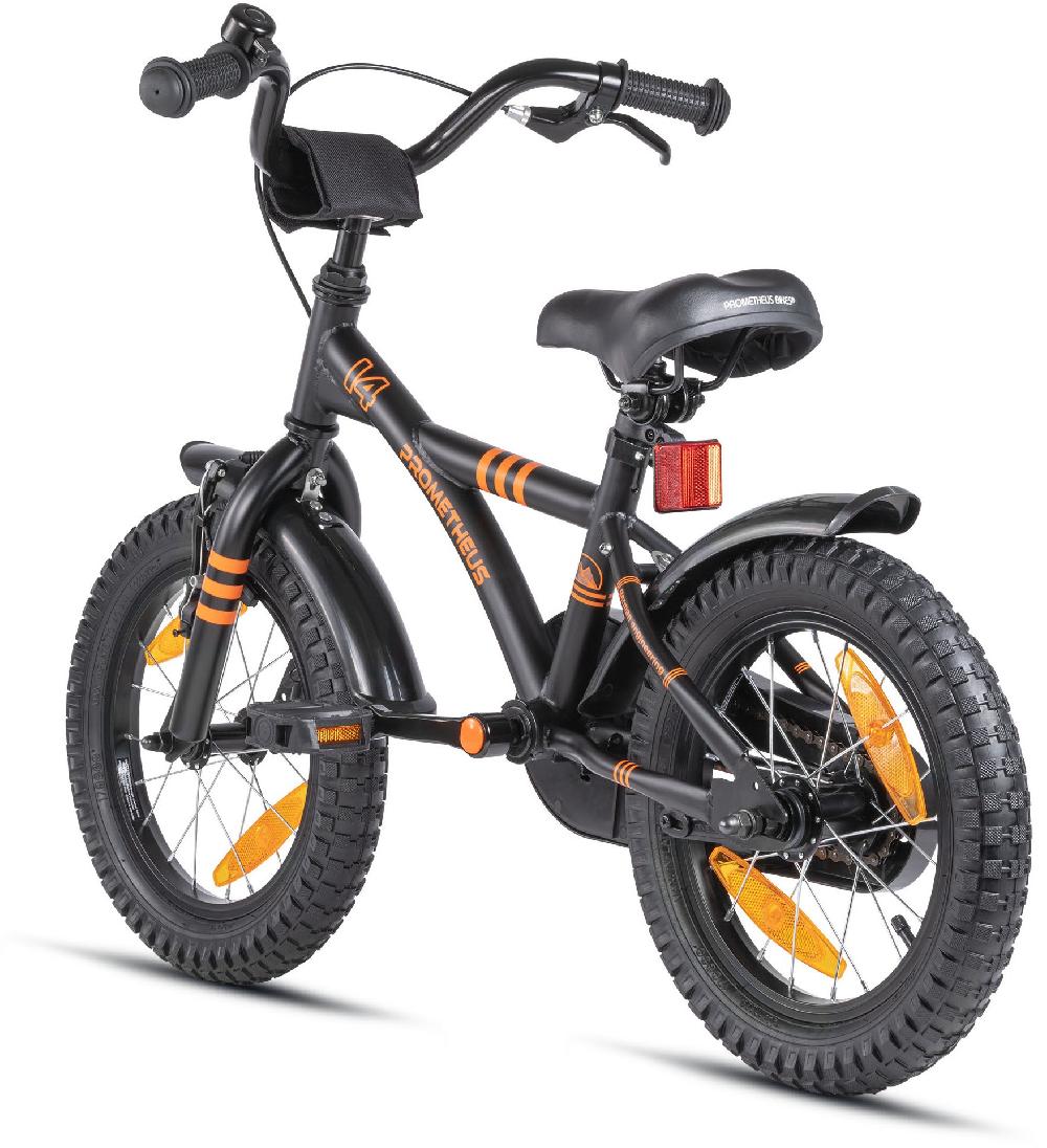 babymarkt Kinderfahrrad 14" mit Stützräder schwarz matt-orange Online Outlet