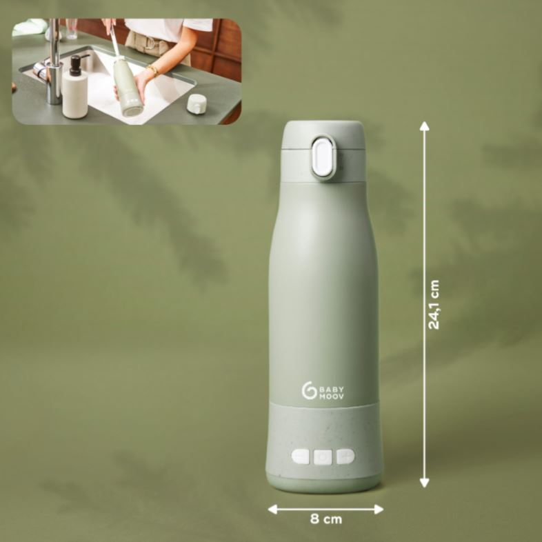 babymarkt Flaschenwärmer Moov & Feed für unterwegs sage green Bis zu 55% Rabatt