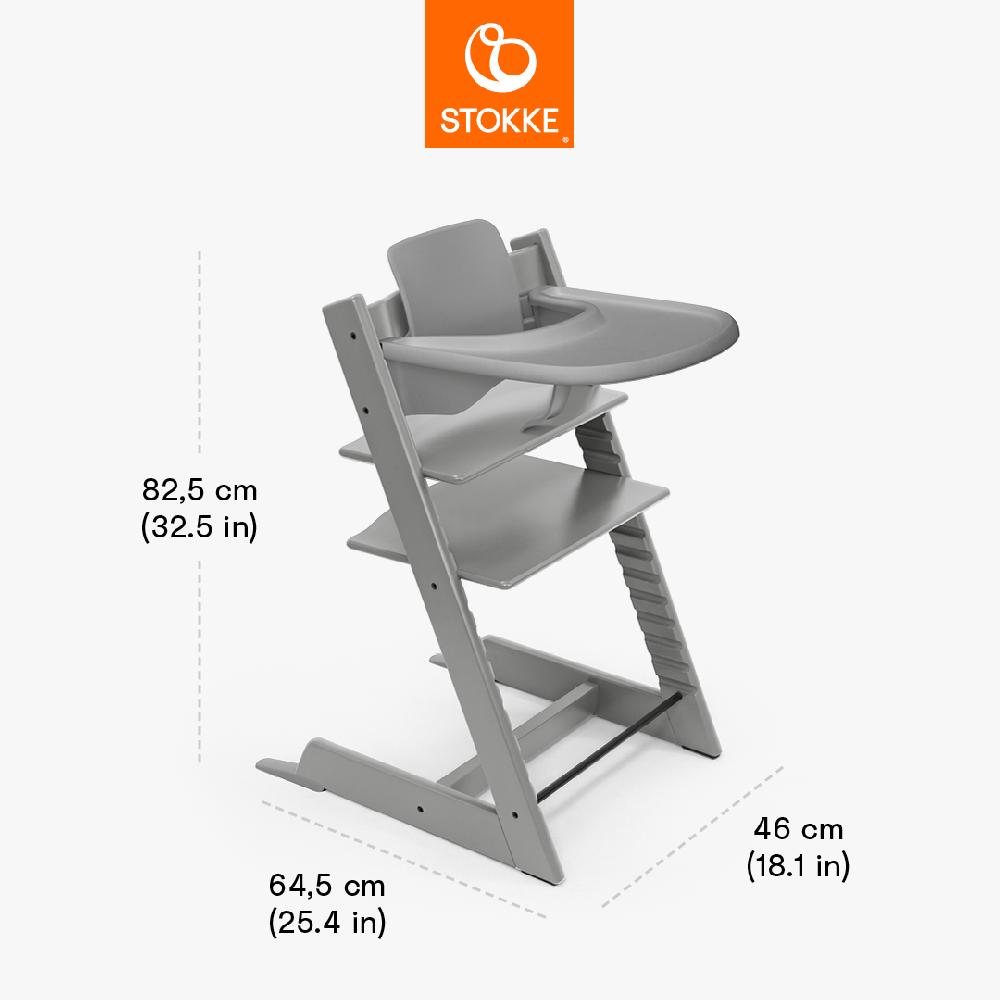 babymarkt Tripp Trapp Hochstuhl Buche Storm Grey inkl. Tray Storm Grey und Baby Set V2 Storm Grey Black Friday Preise