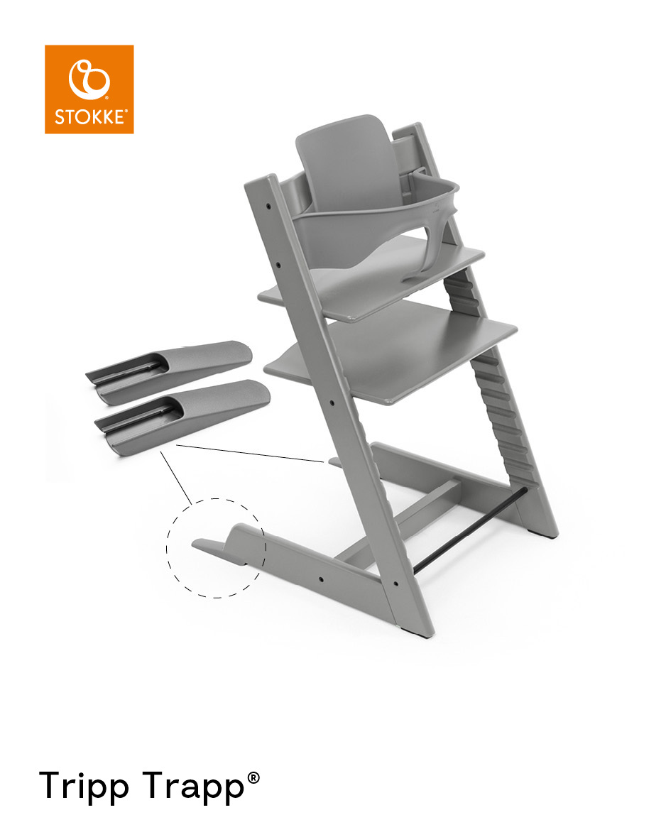babymarkt Mega Tripp Trapp Set Hochstuhl Buche Storm Grey inkl. Newborn Set Grey und Baby Set V2 Storm Grey Günstig kaufen