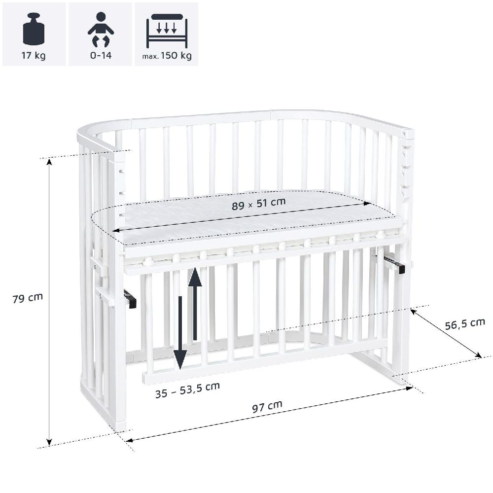 babymarkt Maxi Beistellbett Comfort Plus weiß lackiert Muttertagsangebot