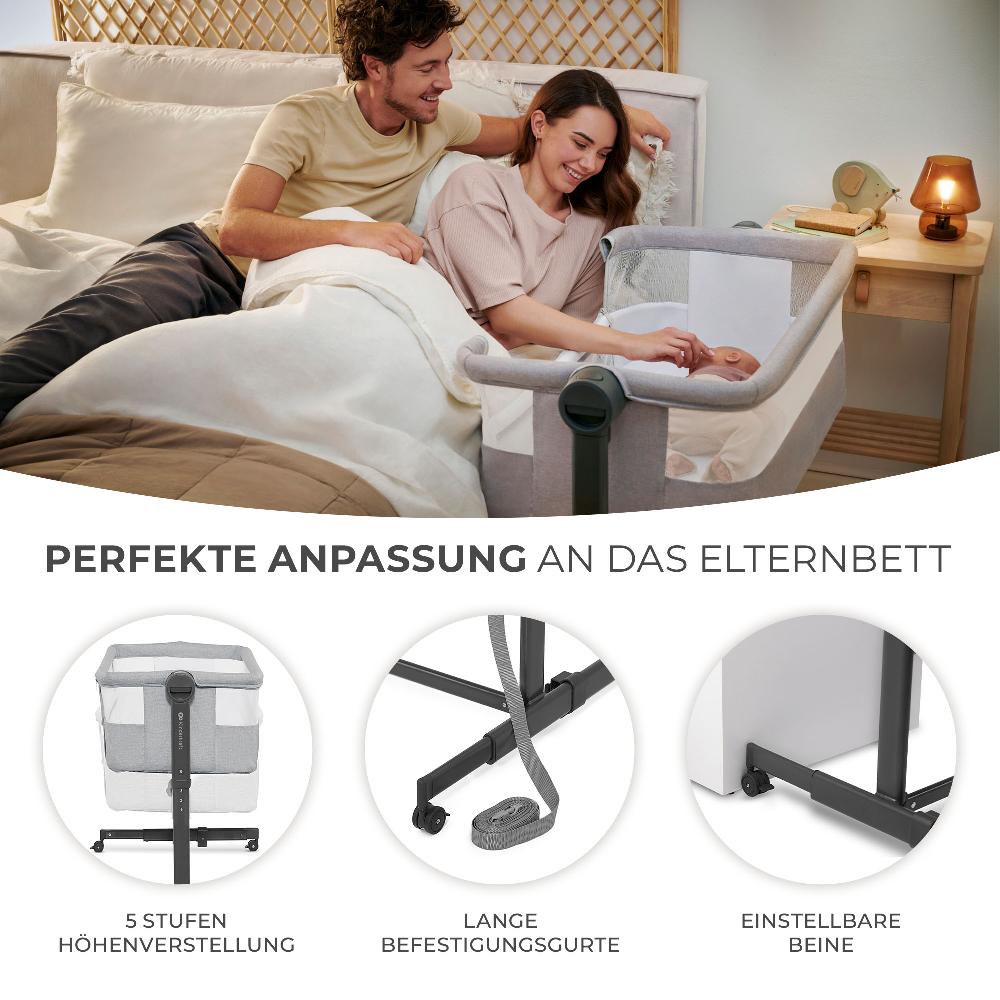 babymarkt Beistellbett NESTE UP 2 light grey Tiefpreis