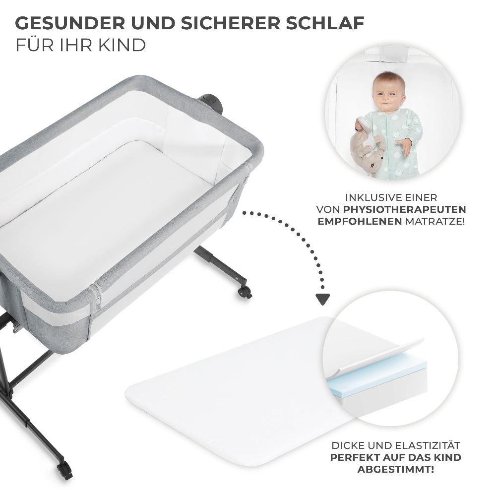 babymarkt Beistellbett NESTE UP 2 light grey Tiefpreis