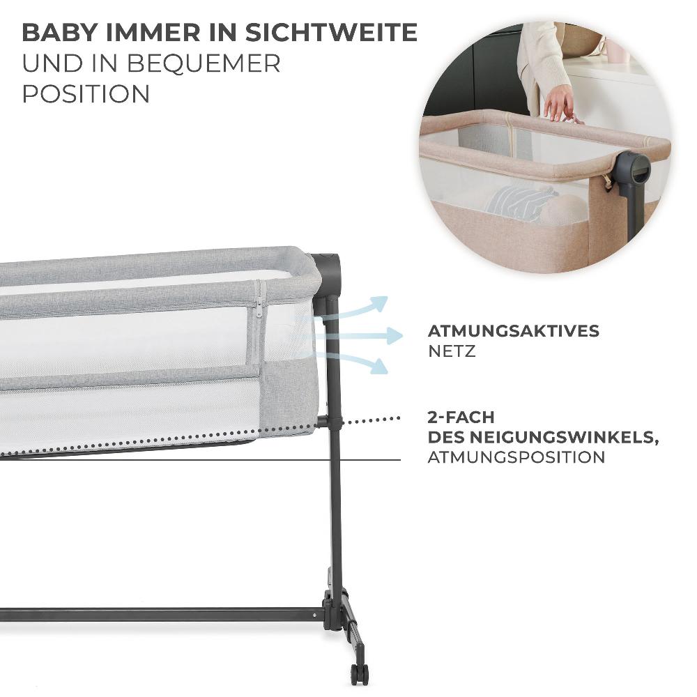 babymarkt Beistellbett NESTE UP 2 light grey Tiefpreis