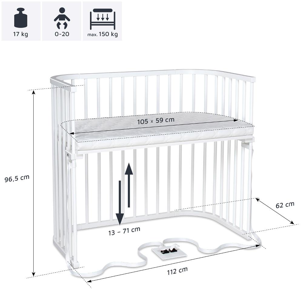 babymarkt Beistellbett Boxspring XXL weiß Letzte 3 Tage