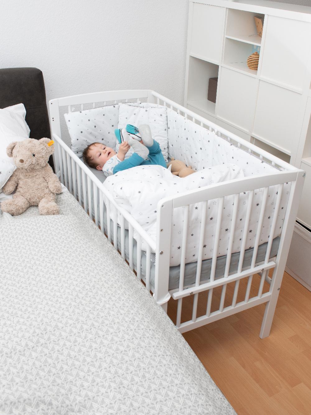 babymarkt Beistellbett Micky Plus weiß lackiert Letzter Tag