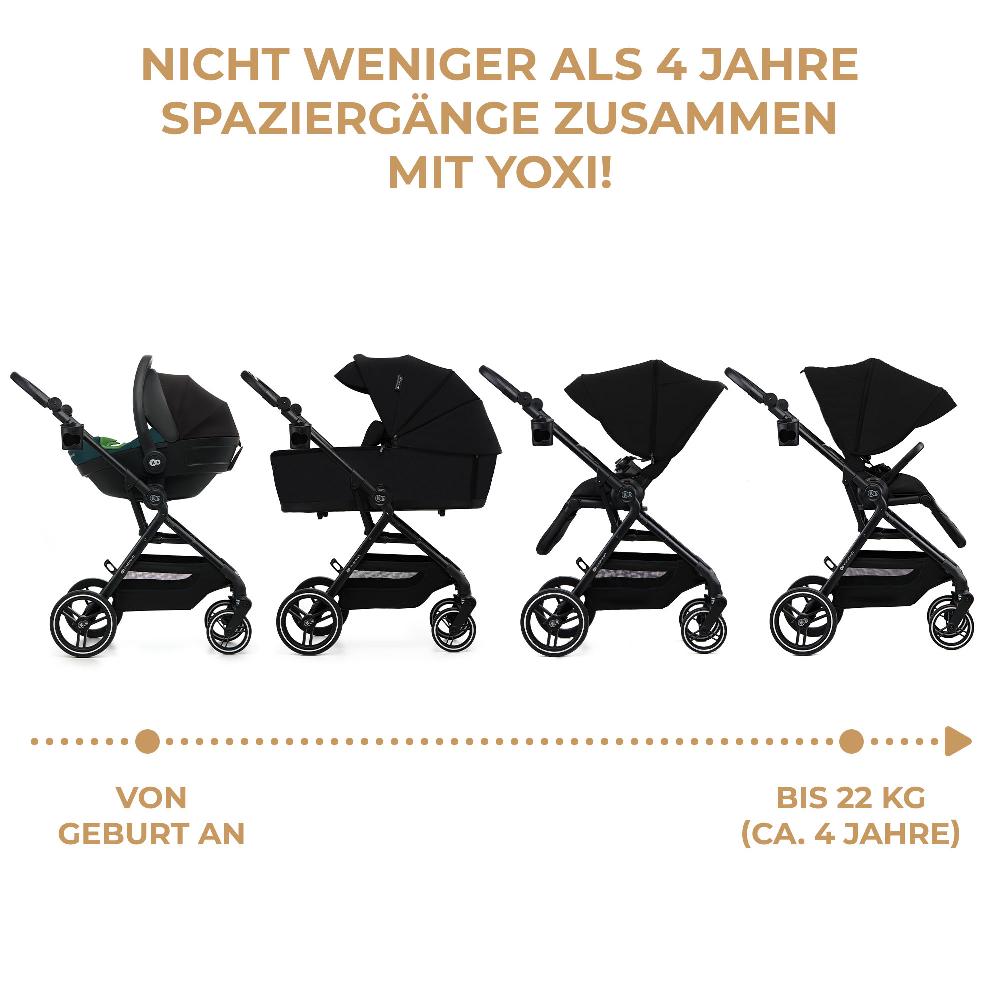 babymarkt Kinderwagen YOXI 2in1 pure black Großer Ausverkauf