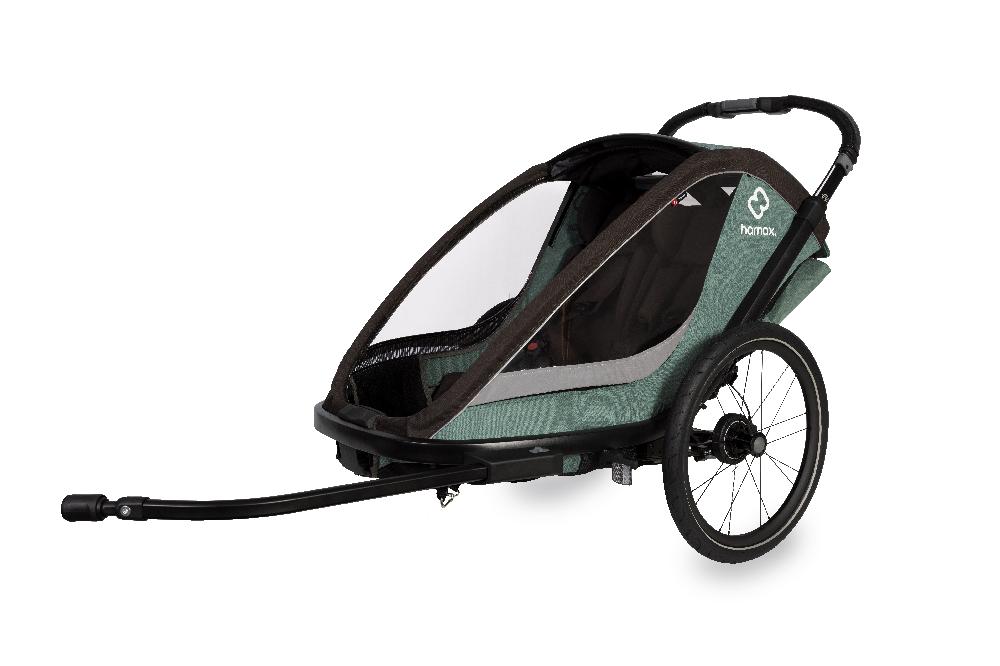 babymarkt Kinderfahrradanhänger Cocoon ONE Einsitzer green/black inkl. Babysitz für Outback/Avenida und Traveller Valentinstagsangebot