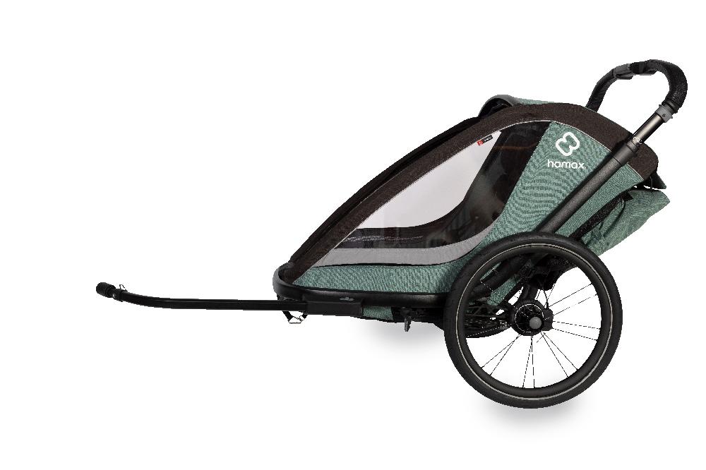 babymarkt Kinderfahrradanhänger Cocoon ONE Einsitzer green/black inkl. Babysitz für Outback/Avenida und Traveller Valentinstagsangebot