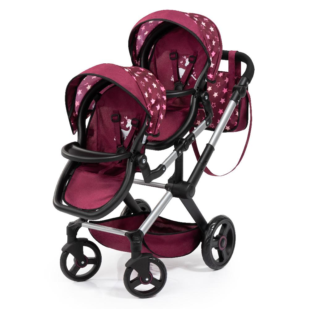 babymarkt Design Zwillings-Puppenwagen Xeo Twin mit Einhorn