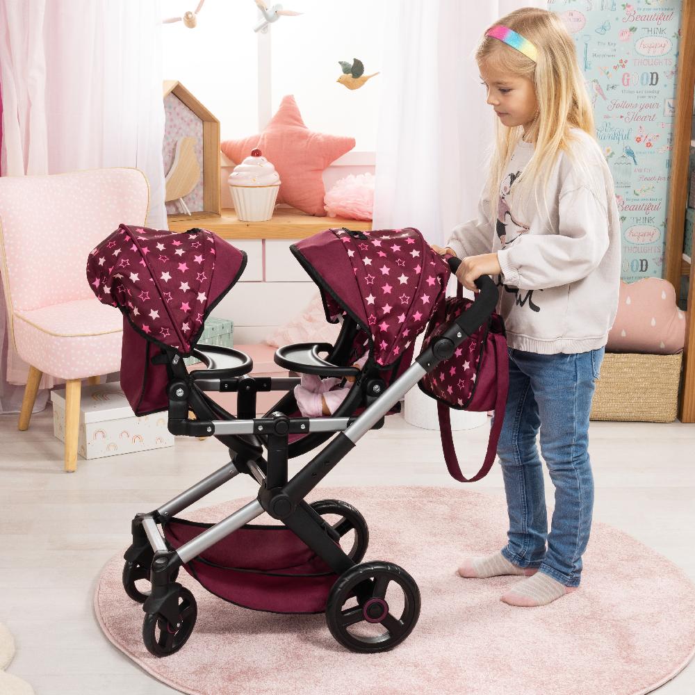babymarkt Design Zwillings-Puppenwagen Xeo Twin mit Einhorn Neueste Stile