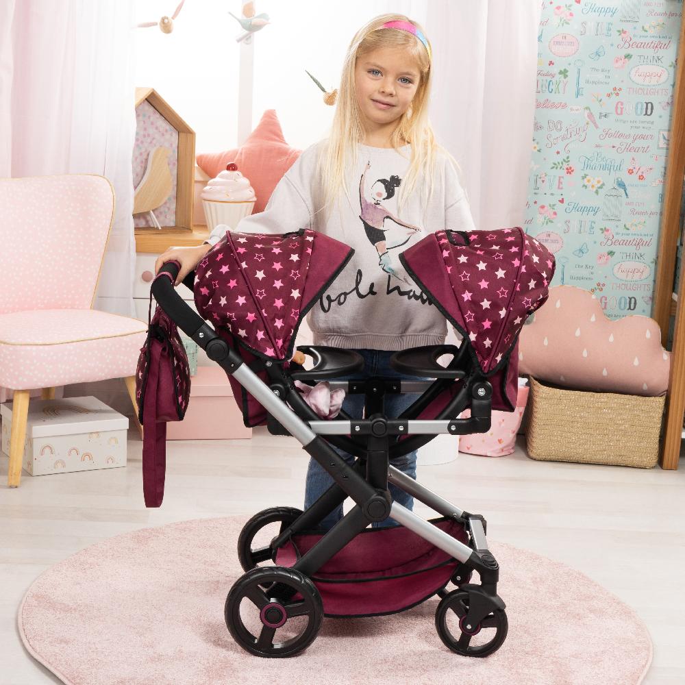 babymarkt Design Zwillings-Puppenwagen Xeo Twin mit Einhorn Neueste Stile