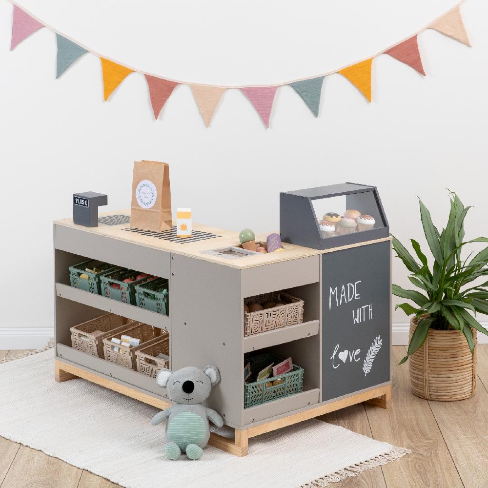 babymarkt Kaufladen Bollea warmgrau/natur Fabrikverkauf