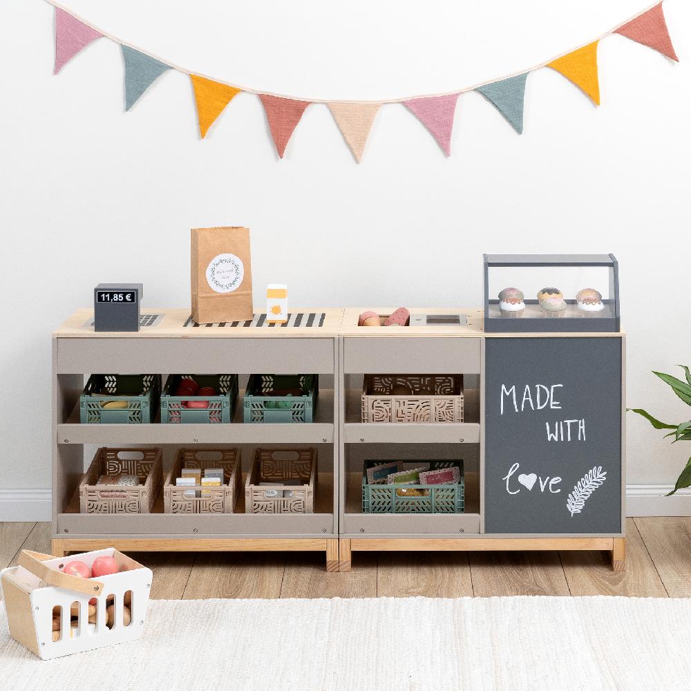 babymarkt Kaufladen Bollea warmgrau/natur Fabrikverkauf