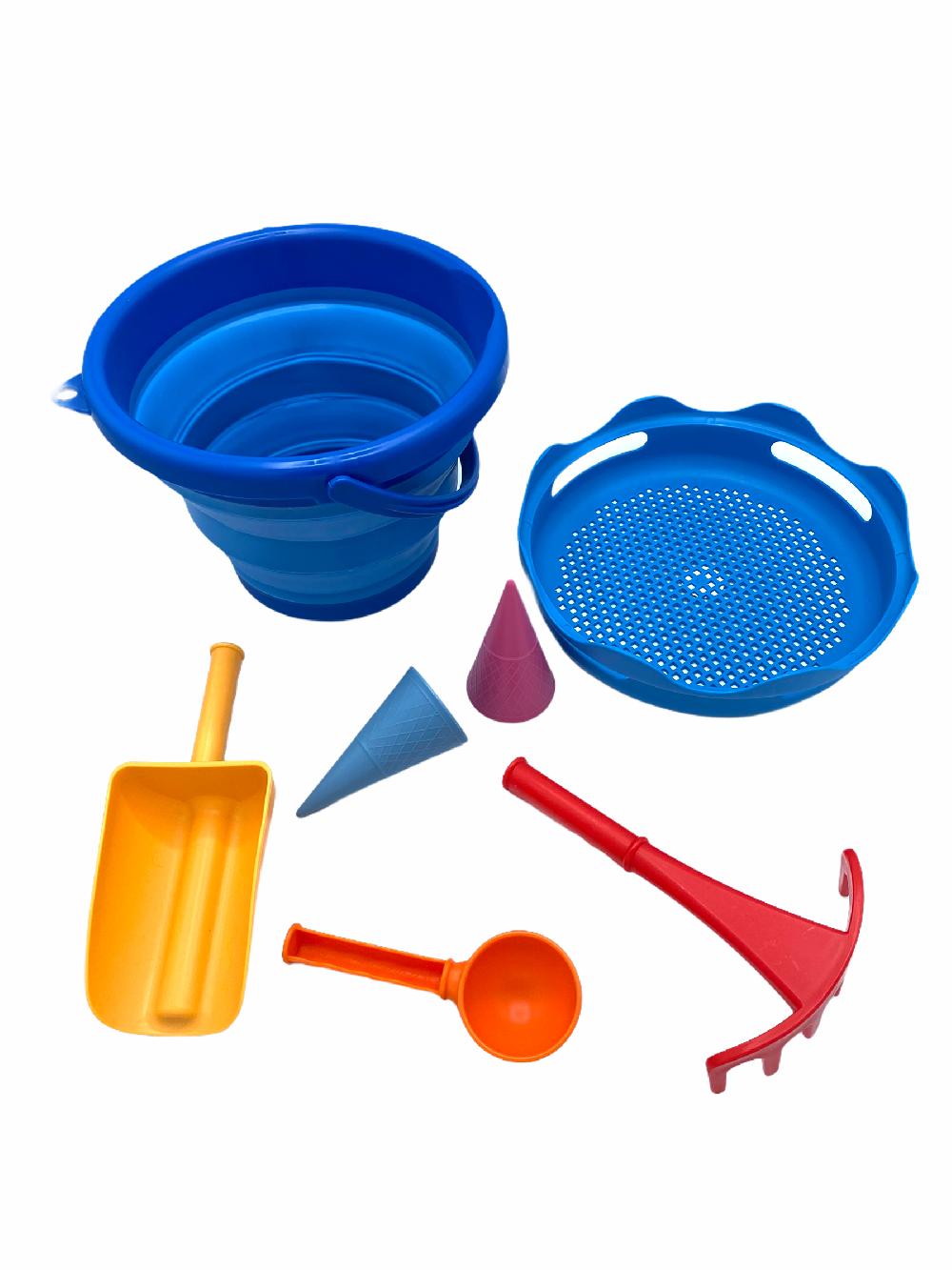 babymarkt 7-in-1 Sand Toys Falteimer-Set blau Kostenloser Versand